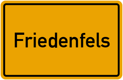 Ortsschild von Gemeinde Friedenfels in Bayern