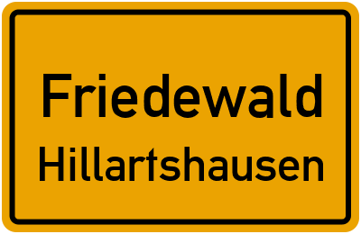 Ortsschild Friedewald Hillartshausen