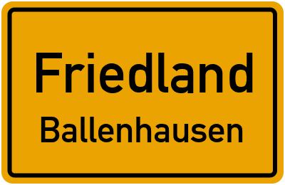 Ortsschild Friedland Ballenhausen