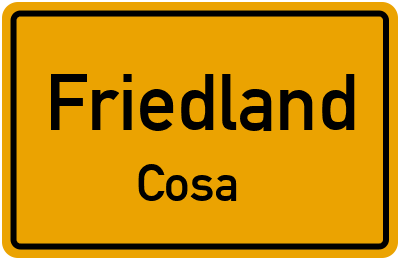 Ortsschild Friedland Cosa