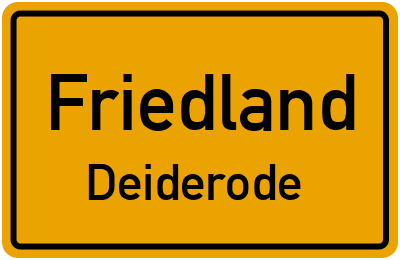 Straßenverzeichnis Friedland Deiderode