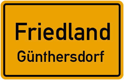 Straßenverzeichnis Friedland Günthersdorf