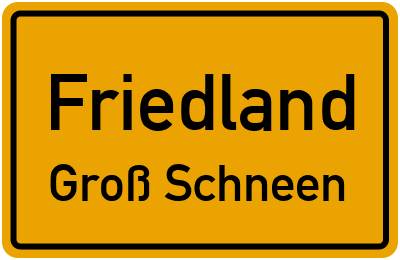 Straßenverzeichnis Friedland Groß Schneen