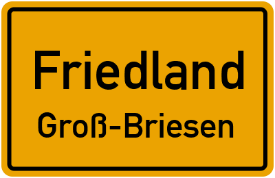 Straßenverzeichnis Friedland Groß-Briesen