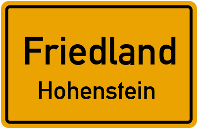 Straßenverzeichnis Friedland Hohenstein