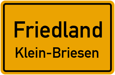 Straßenverzeichnis Friedland Klein-Briesen