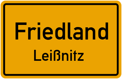 Straßenverzeichnis Friedland Leißnitz