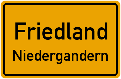 Ortsschild Friedland Niedergandern