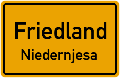 Ortsschild Friedland Niedernjesa