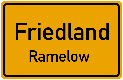 Ortsschild Friedland Ramelow