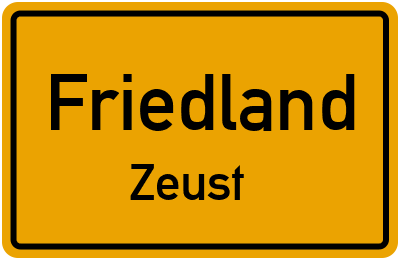 Straßenverzeichnis Friedland Zeust