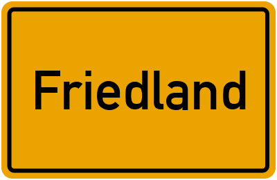 Ortsschild von Friedland in Niedersachsen