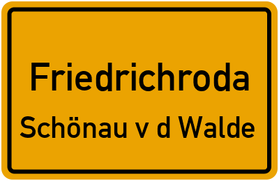 Straßenverzeichnis Friedrichroda Schönau v d Walde