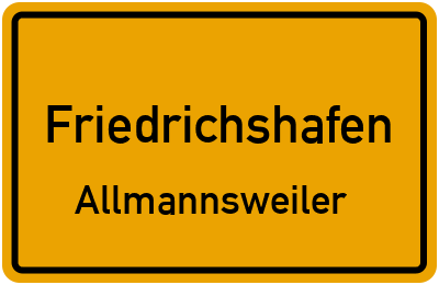 Straßenverzeichnis Friedrichshafen Allmannsweiler