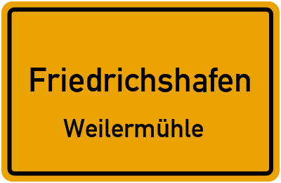 Straßenverzeichnis Friedrichshafen Weilermühle