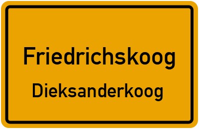 Straßenverzeichnis Friedrichskoog Dieksanderkoog