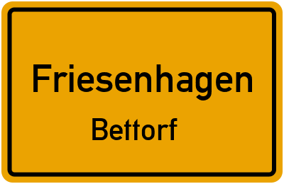 Ortsschild Friesenhagen Bettorf