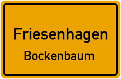 Ortsschild Friesenhagen Bockenbaum