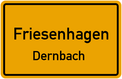 Ortsschild Friesenhagen Dernbach