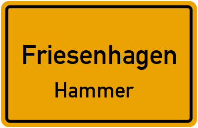 Ortsschild Friesenhagen Hammer