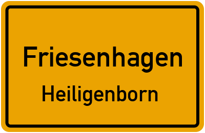 Ortsschild Friesenhagen Heiligenborn
