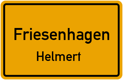 Ortsschild Friesenhagen Helmert