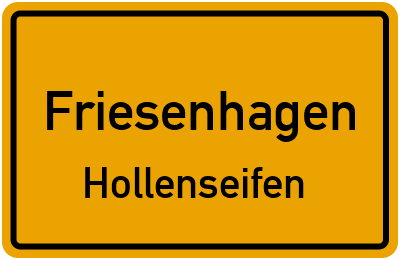 Ortsschild Friesenhagen Hollenseifen