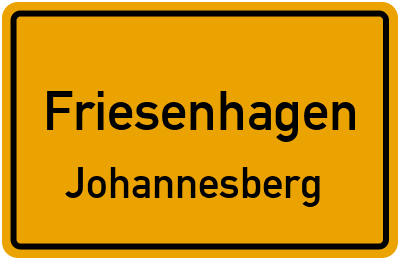 Ortsschild Friesenhagen Johannesberg