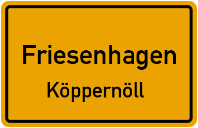 Ortsschild Friesenhagen Köppernöll