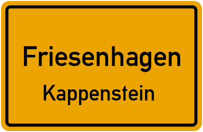 Ortsschild Friesenhagen Kappenstein