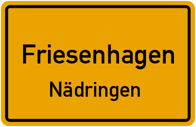 Ortsschild Friesenhagen Nädringen