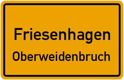 Ortsschild Friesenhagen Oberweidenbruch