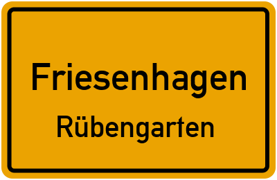 Ortsschild Friesenhagen Rübengarten
