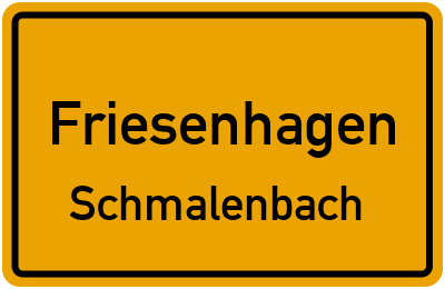 Straßenverzeichnis Friesenhagen Schmalenbach