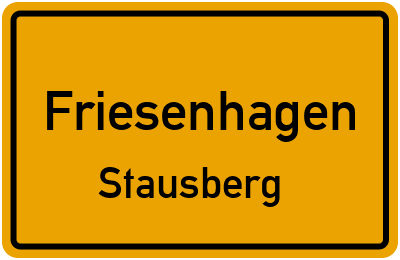 Ortsschild Friesenhagen Stausberg