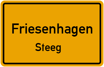 Ortsschild Friesenhagen Steeg