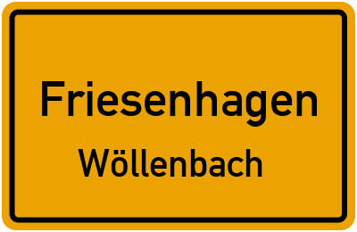 Ortsschild Friesenhagen Wöllenbach