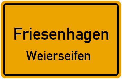 Straßenverzeichnis Friesenhagen Weierseifen
