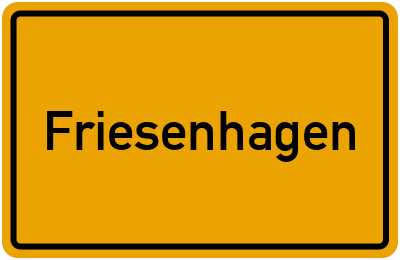 Ortsschild von Friesenhagen in Rheinland-Pfalz