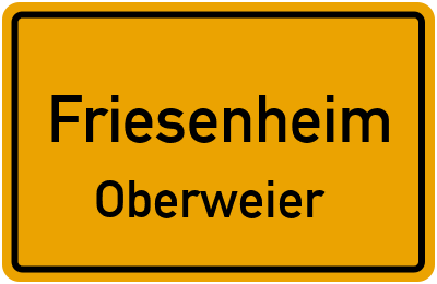 Ortsschild Friesenheim Oberweier