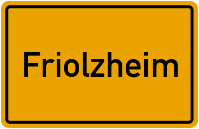 Ortsschild von Gemeinde Friolzheim in Baden-Württemberg