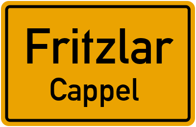 Ortsschild Fritzlar Cappel