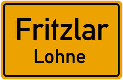 Ortsschild Fritzlar Lohne