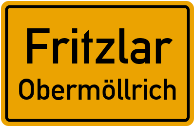 Ortsschild Fritzlar Obermöllrich