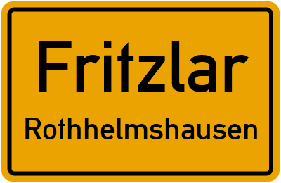 Ortsschild Fritzlar Rothhelmshausen