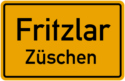 Ortsschild Fritzlar Züschen