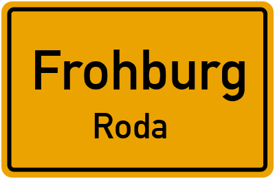 Ortsschild Frohburg Roda
