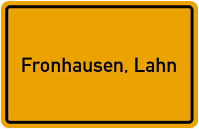 Ortsschild von Gemeinde Fronhausen, Lahn in Hessen