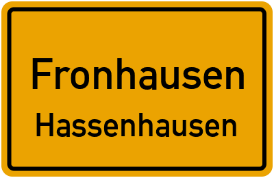 Ortsschild Fronhausen Hassenhausen