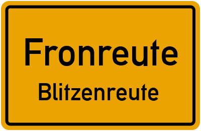 Straßenverzeichnis Fronreute Blitzenreute
